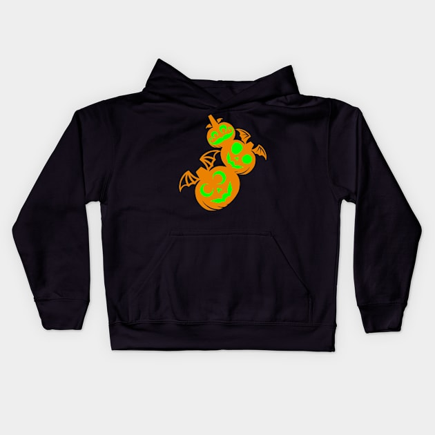 Vampire Pumpkin Buddies - Too Spooky Edition Kids Hoodie by OdinUnger